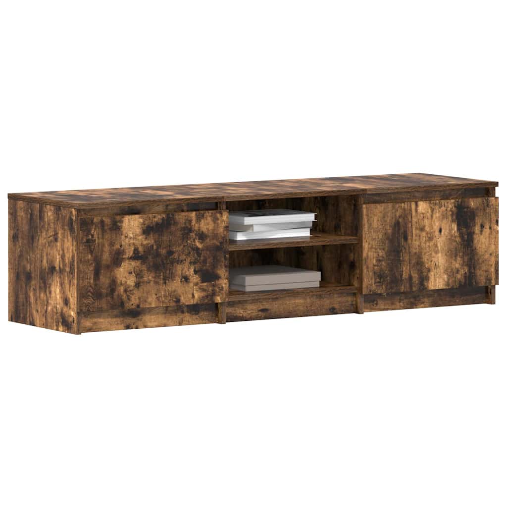 Meuble TV Chêne fumé 140x40x35,5 cm Bois d'ingénierie - XIOS