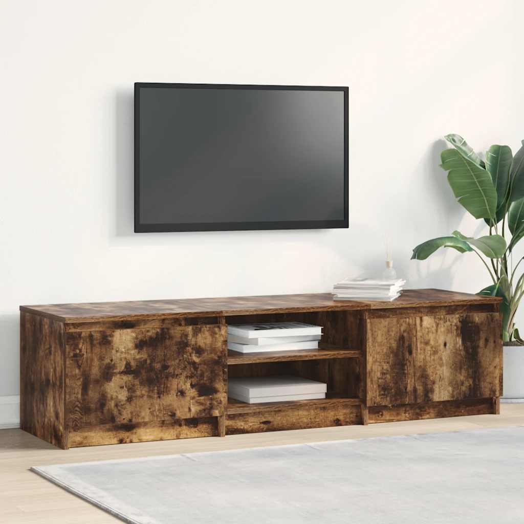 Meuble TV Chêne fumé 140x40x35,5 cm Bois d'ingénierie - XIOS
