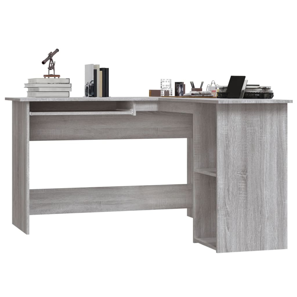 Bureau d'angle sonoma gris 120x140x75 cm bois d'ingénierie - XIOS