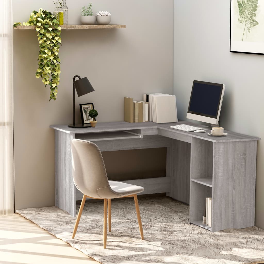 Bureau d'angle sonoma gris 120x140x75 cm bois d'ingénierie - XIOS
