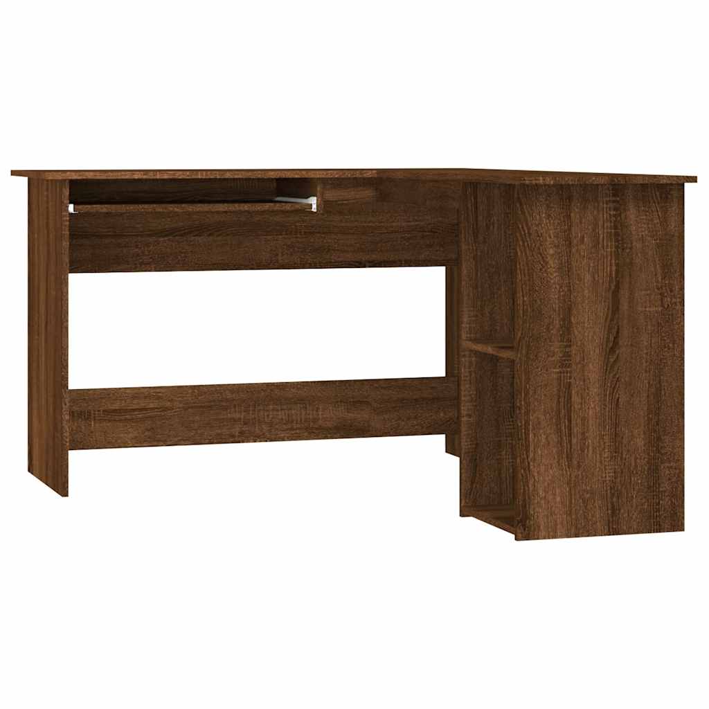 Bureau d'angle chêne marron 120x140x75 cm bois d'ingénierie - XIOS