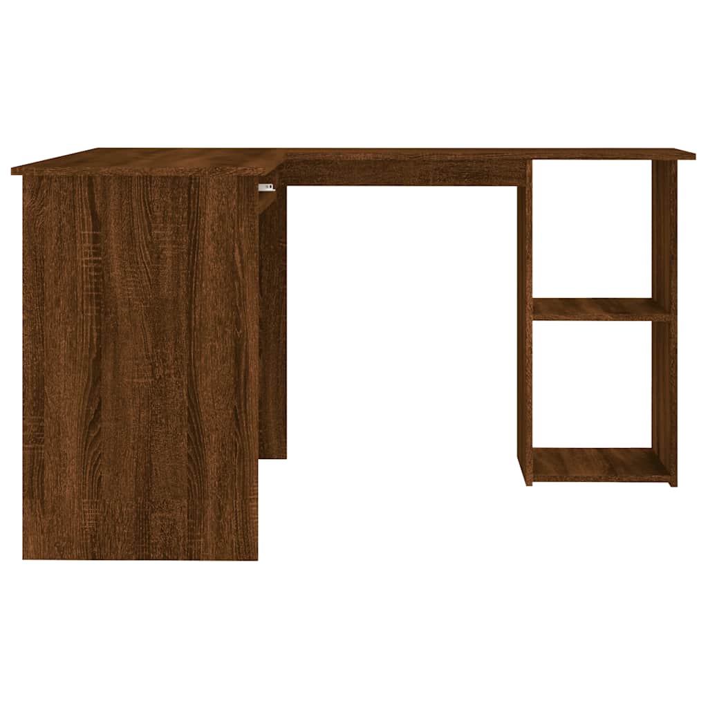 Bureau d'angle chêne marron 120x140x75 cm bois d'ingénierie - XIOS