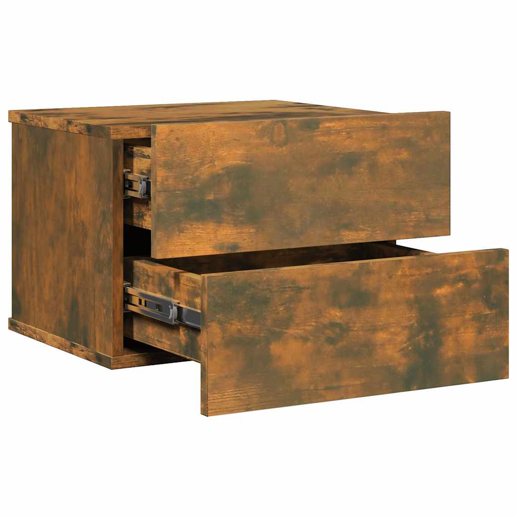 Table de chevet Chêne fumé 40x30x30 cm Bois d'ingénierie - XIOS