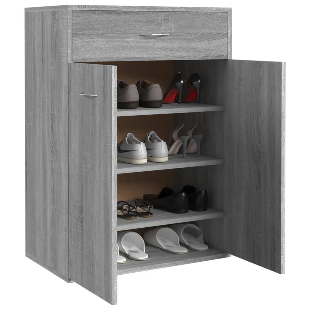 Armoire à chaussures Sonoma gris 60x35x84 cm Bois d'ingénierie - XIOS