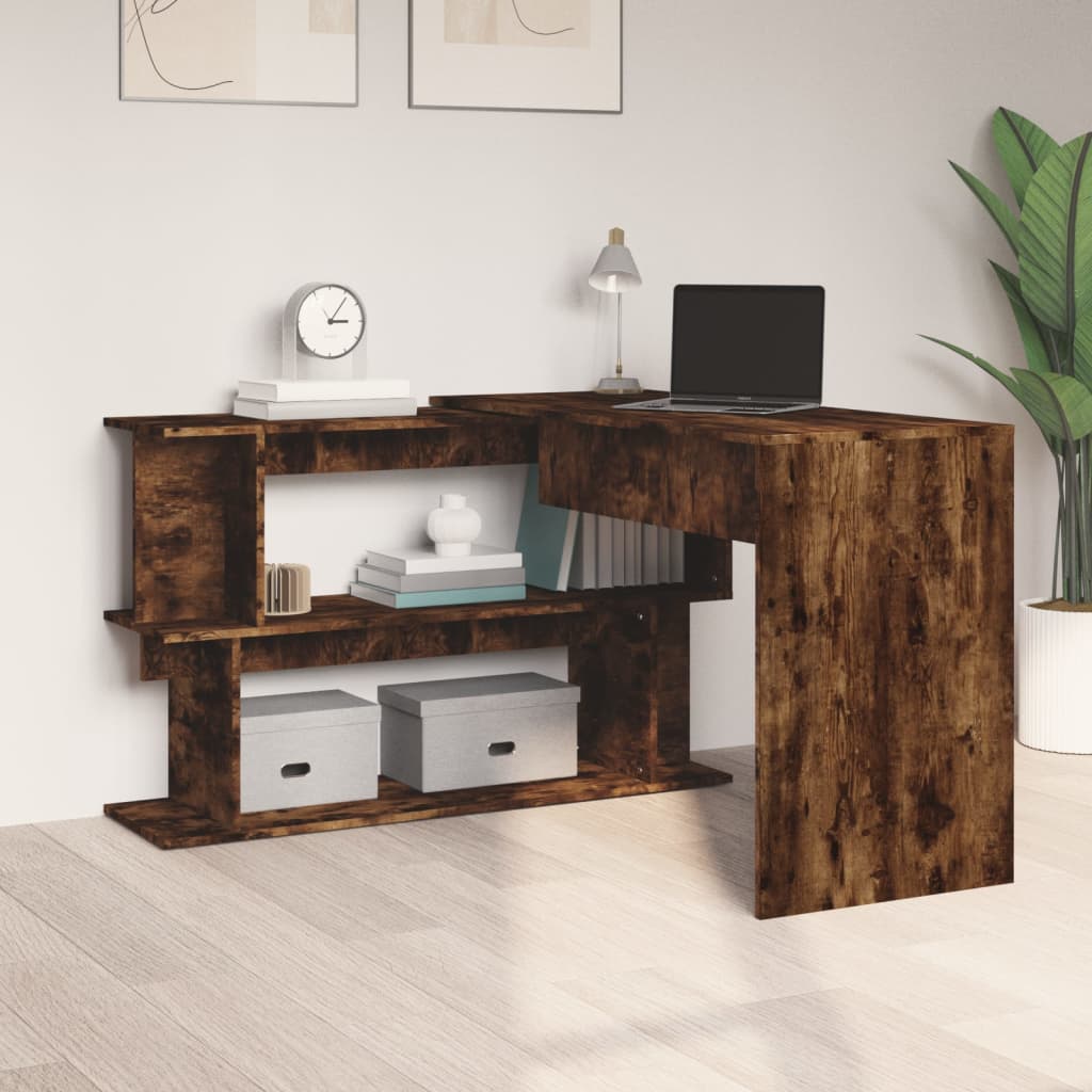 Bureau d'angle Chêne fumé 200x50x76 cm Bois d'ingénierie - XIOS