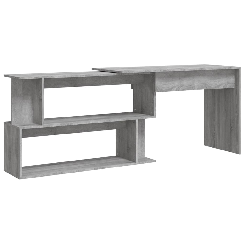 Bureau d'angle Sonoma gris 200x50x76 cm Bois d'ingénierie - XIOS