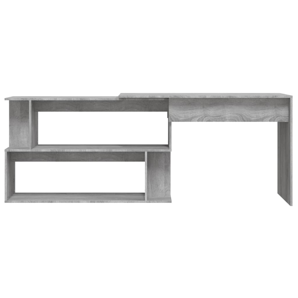 Bureau d'angle Sonoma gris 200x50x76 cm Bois d'ingénierie - XIOS