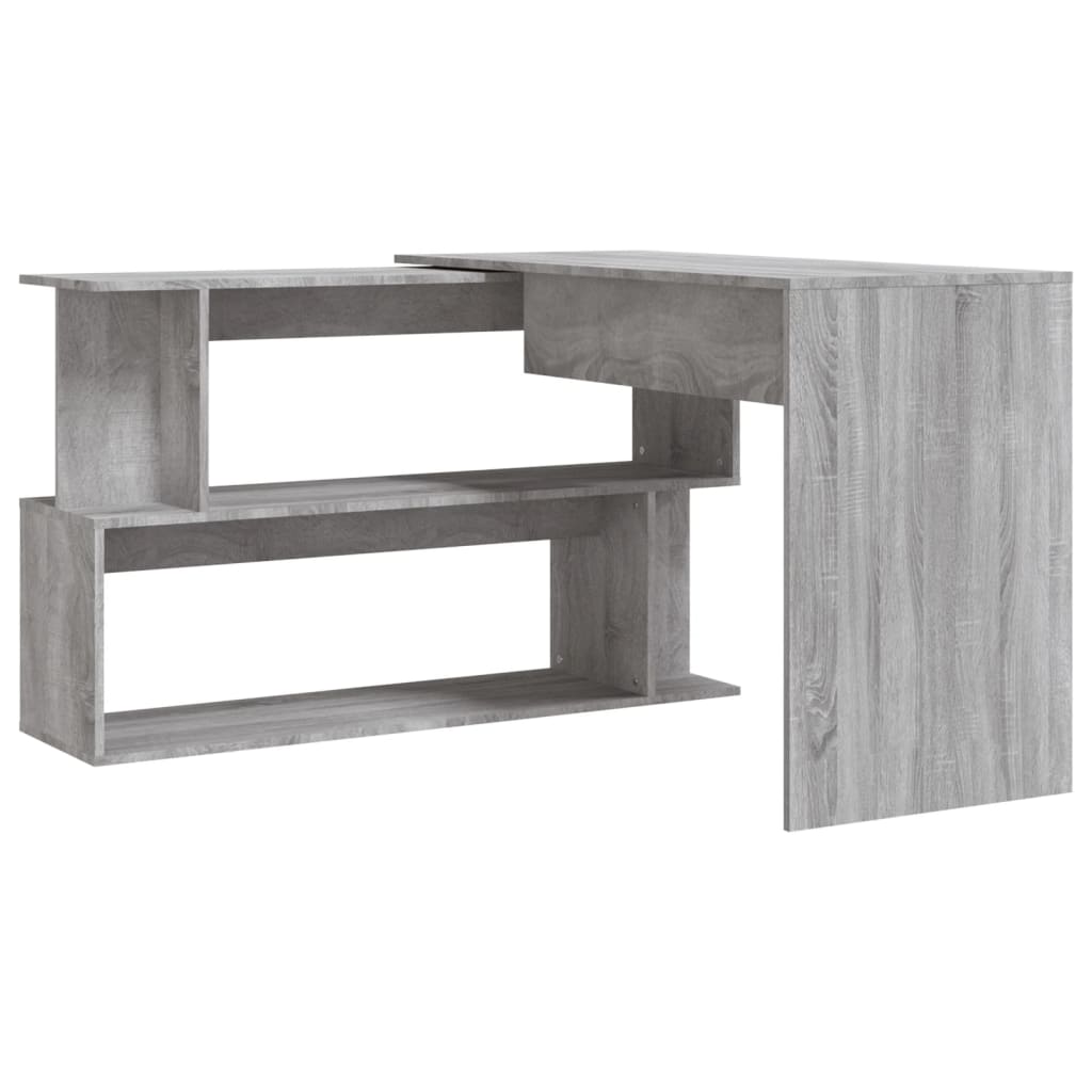 Bureau d'angle Sonoma gris 200x50x76 cm Bois d'ingénierie - XIOS