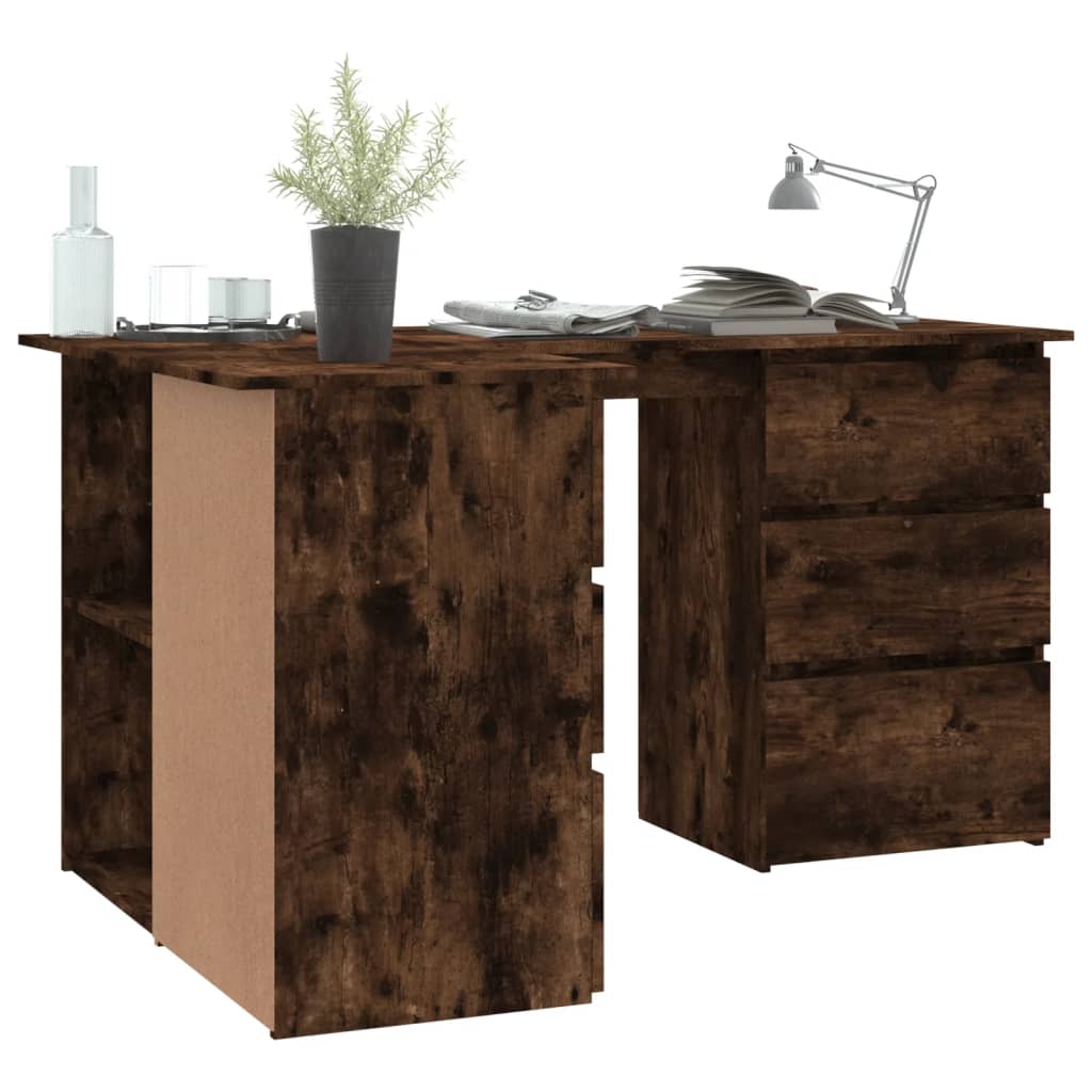 Bureau d'angle Chêne fumé 145x100x76 cm Bois d'ingénierie - XIOS