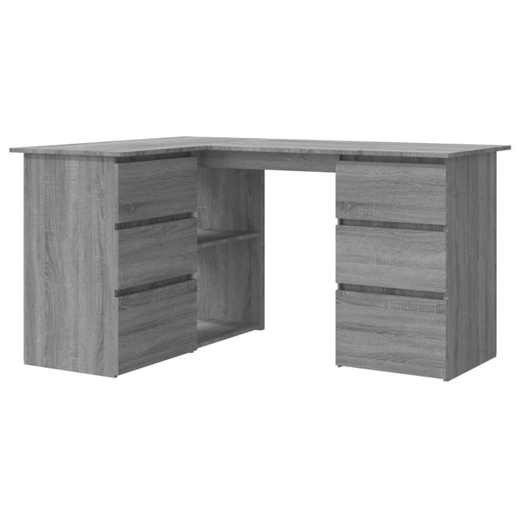 Bureau d'angle Sonoma gris 145x100x76 cm Bois d'ingénierie - XIOS