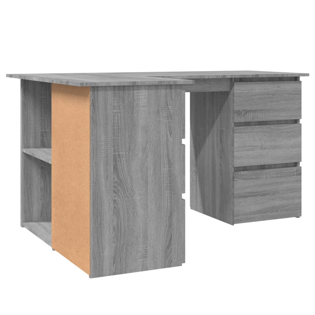 Bureau d'angle Sonoma gris 145x100x76 cm Bois d'ingénierie - XIOS