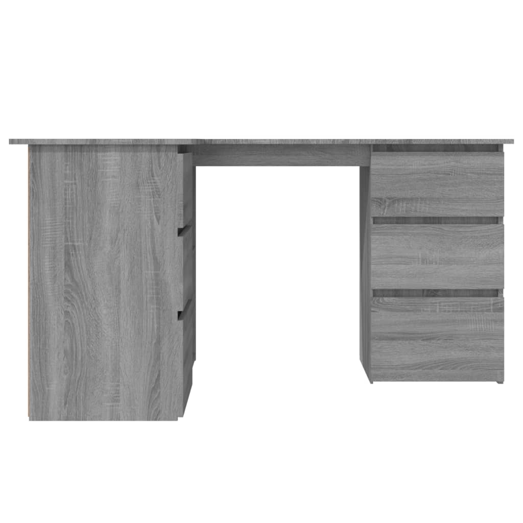 Bureau d'angle Sonoma gris 145x100x76 cm Bois d'ingénierie - XIOS