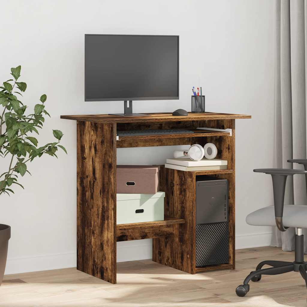 Bureau Chêne fumé 80x45x74 cm Bois d'ingénierie