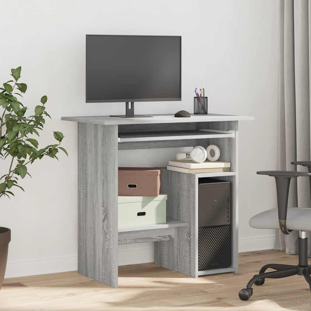 Bureau Sonoma gris 80x45x74 cm Bois d'ingénierie