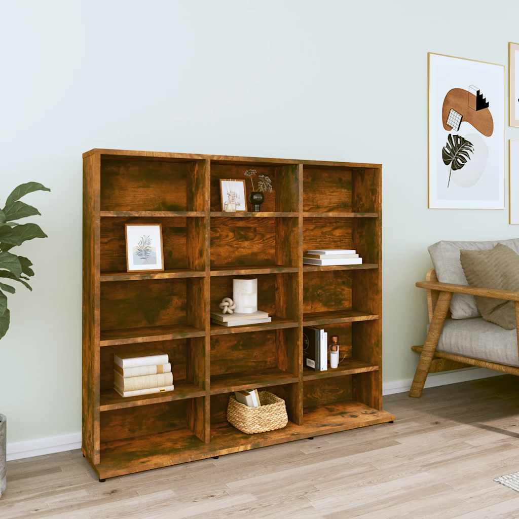Armoire à CD Chêne fumé 100x23x89,5 cm Bois d'ingénierie - XIOS