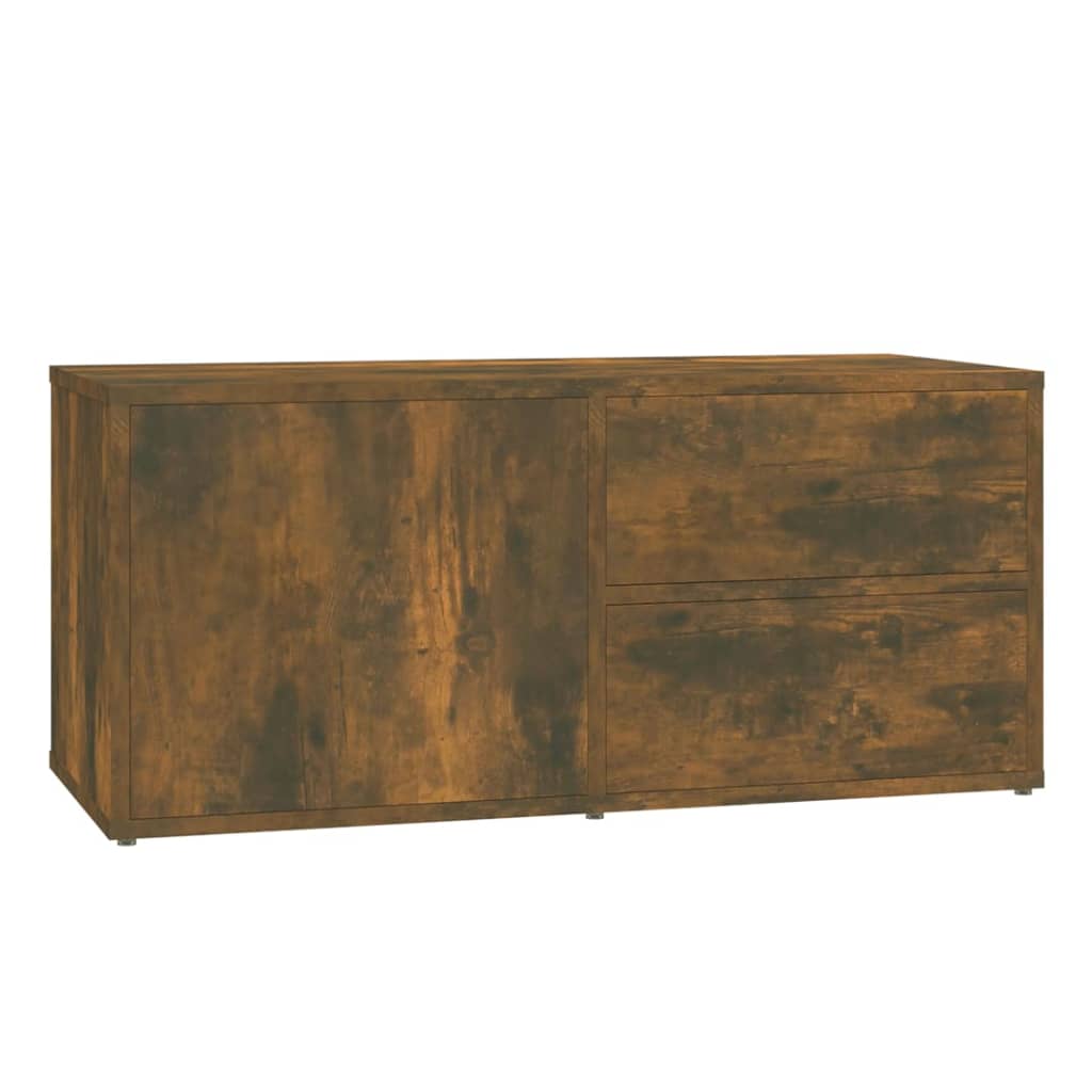 Meuble TV Chêne fumé 80x34x36 cm Bois d'ingénierie - XIOS