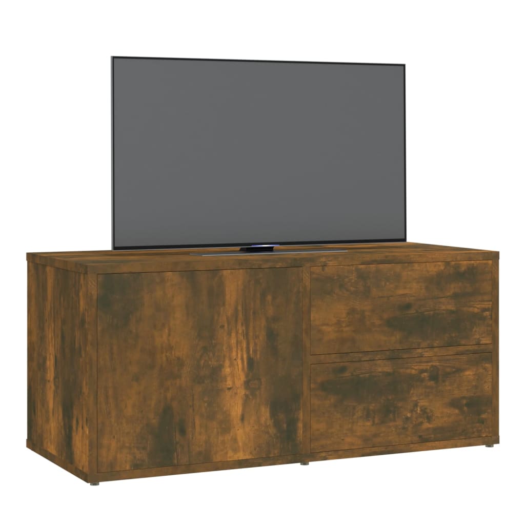 Meuble TV Chêne fumé 80x34x36 cm Bois d'ingénierie - XIOS