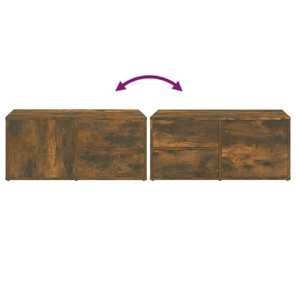 Meuble TV Chêne fumé 80x34x36 cm Bois d'ingénierie - XIOS