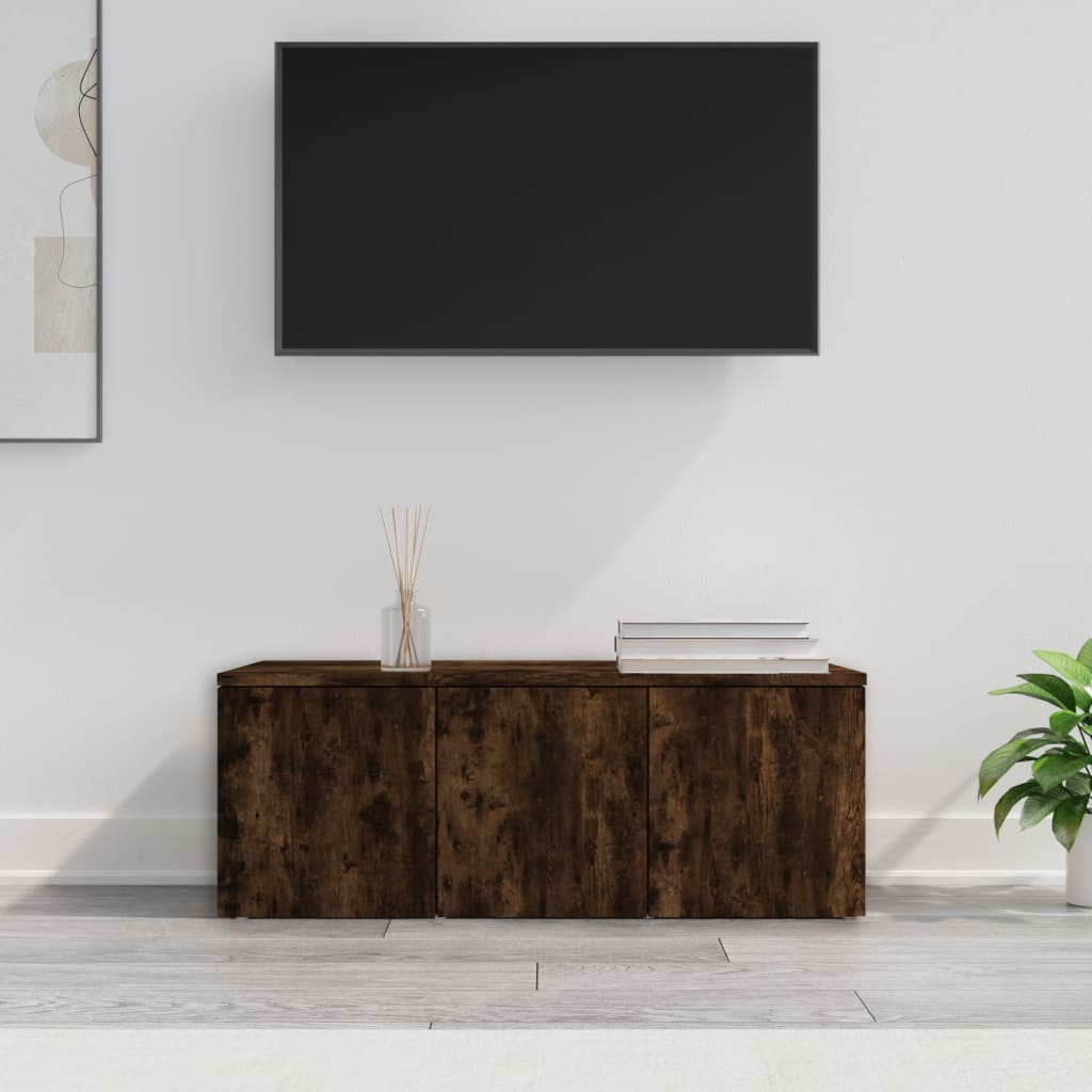 Meuble TV Chêne fumé 80x34x30 cm Bois d'ingénierie - XIOS