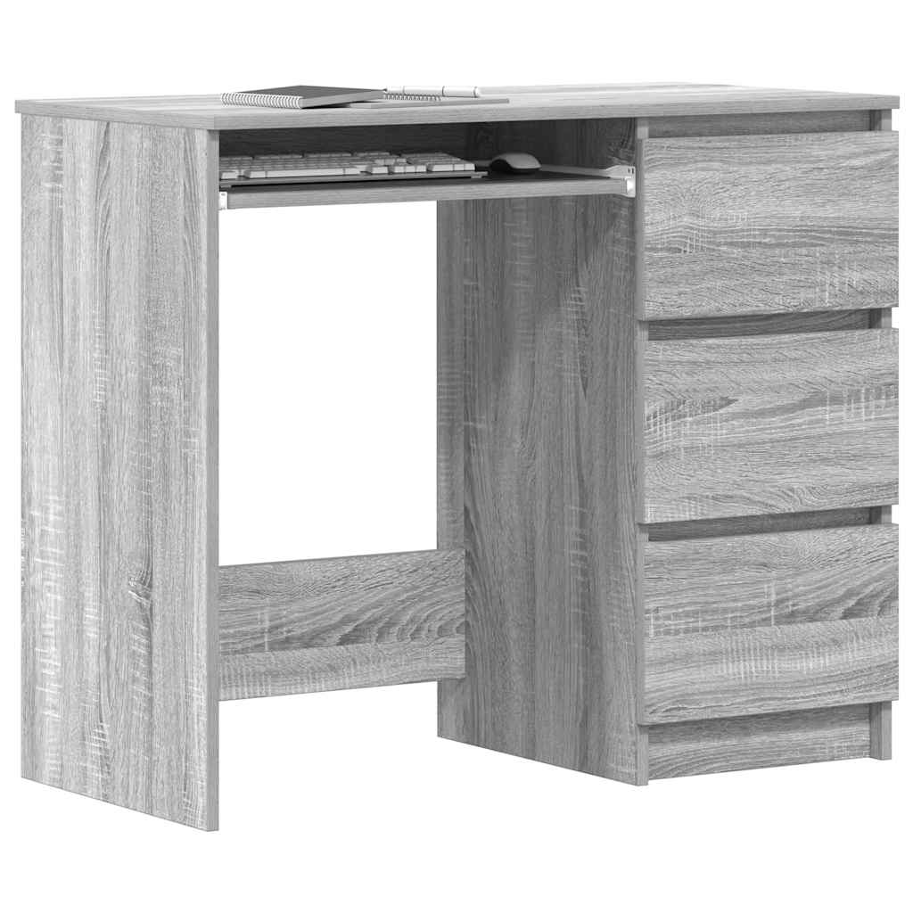 Bureau Sonoma gris 90x45x76 cm Bois d'ingénierie - XIOS