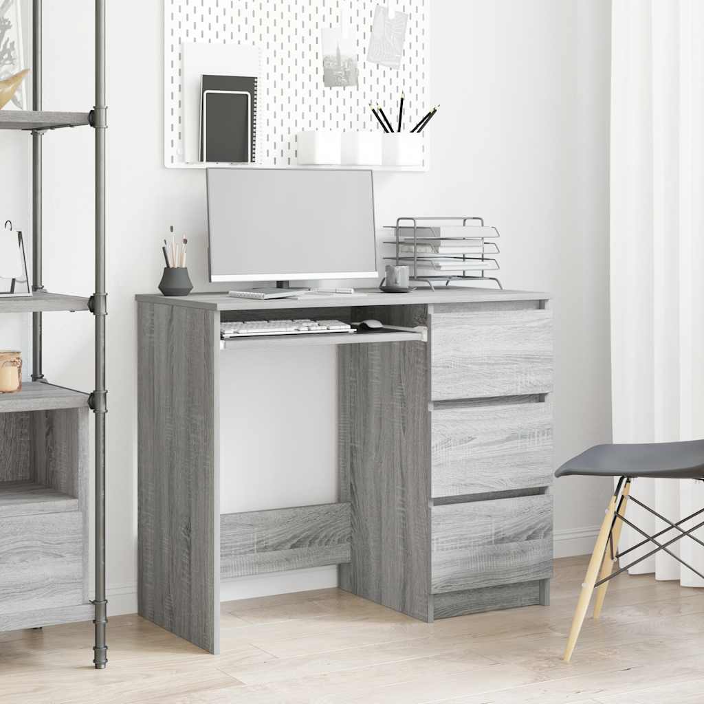Bureau Sonoma gris 90x45x76 cm Bois d'ingénierie - XIOS