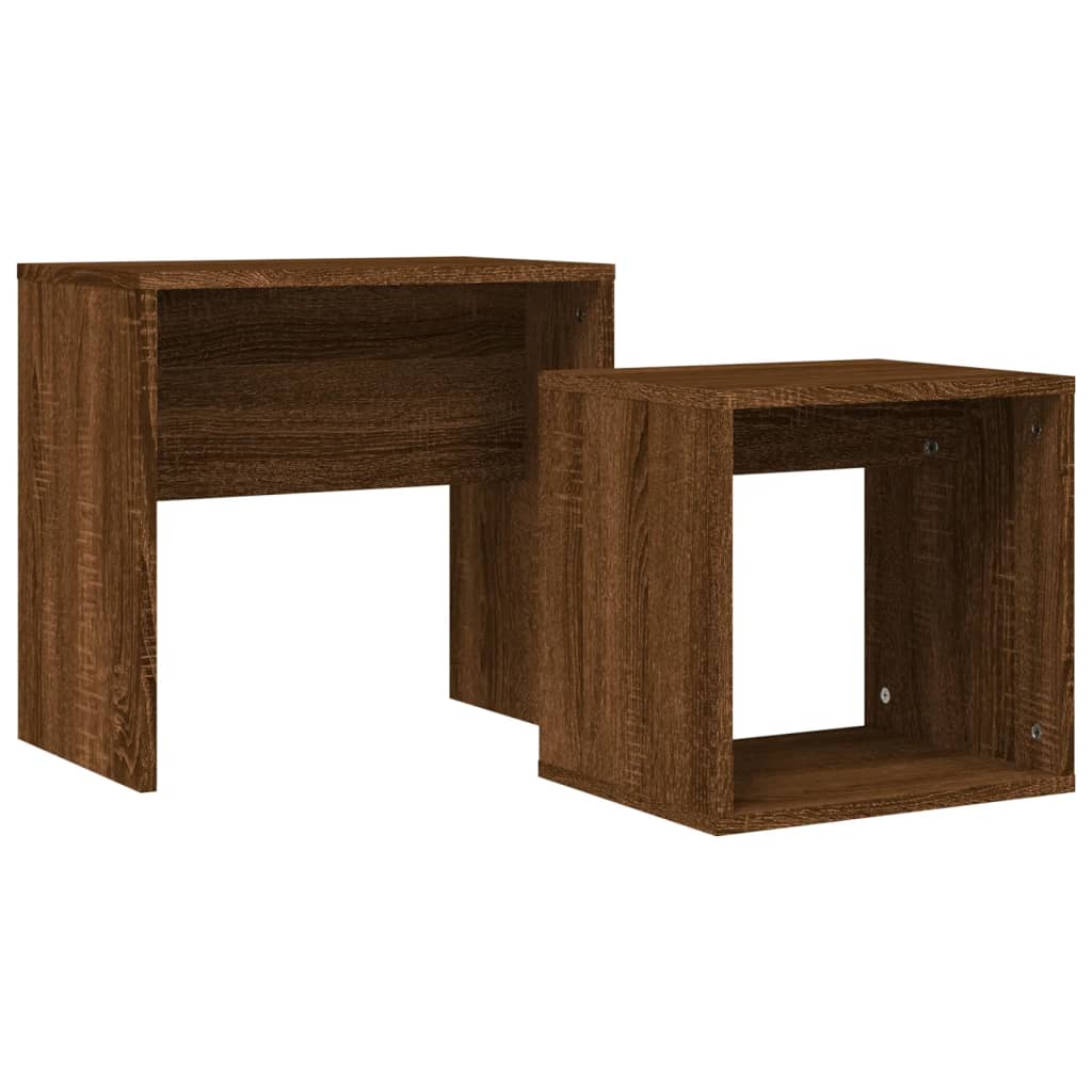 Tables basses gigognes 2 pcs chêne marron bois d'ingénierie - XIOS