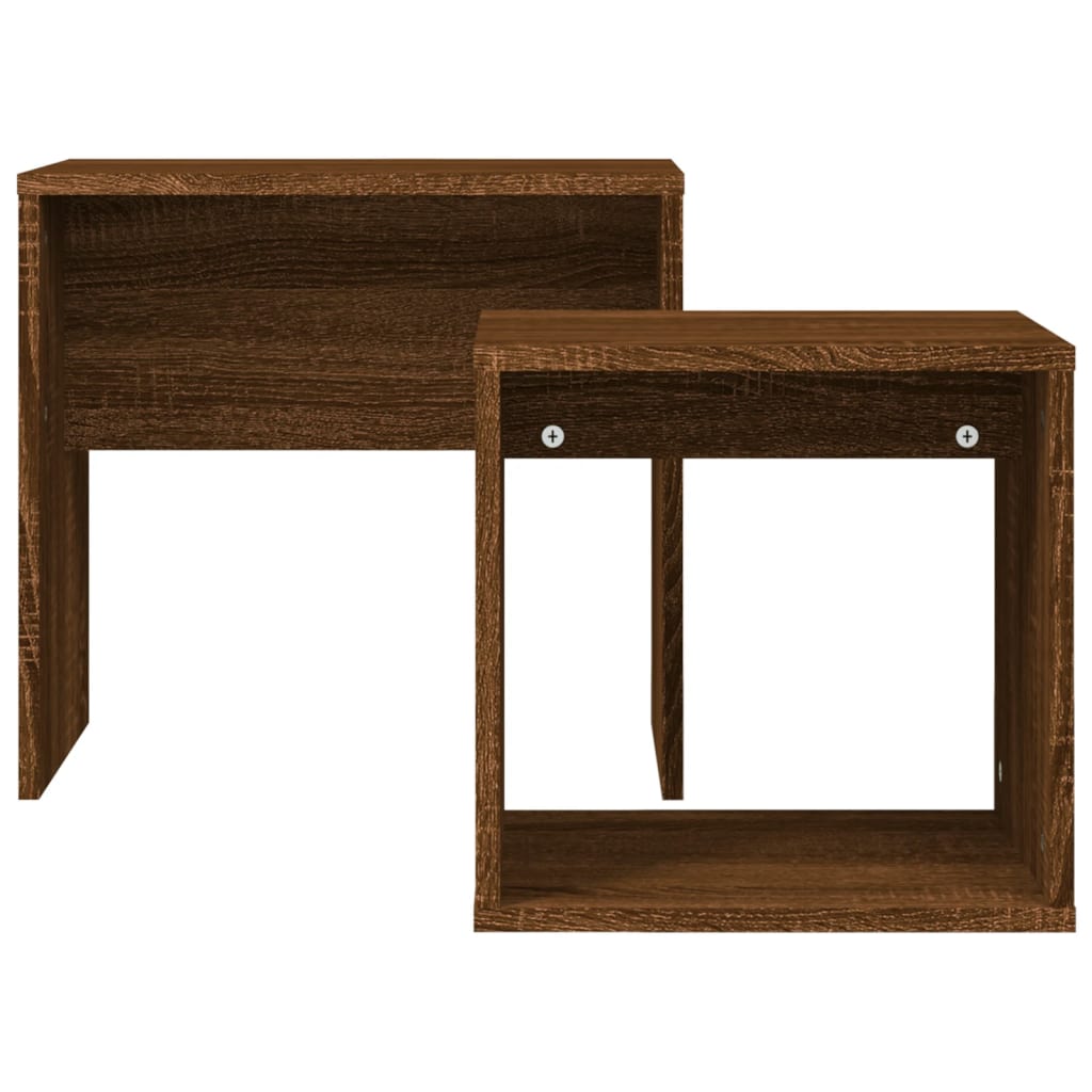 Tables basses gigognes 2 pcs chêne marron bois d'ingénierie - XIOS