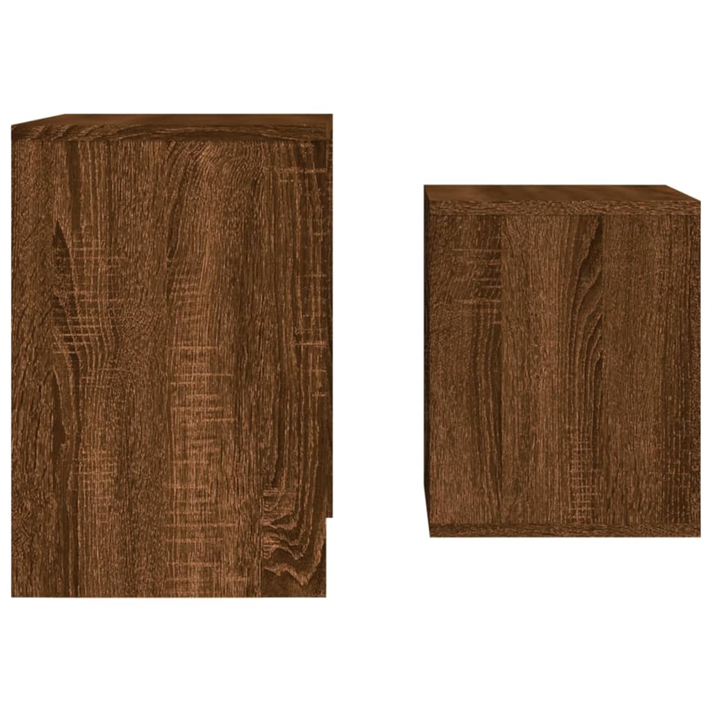 Tables basses gigognes 2 pcs chêne marron bois d'ingénierie - XIOS