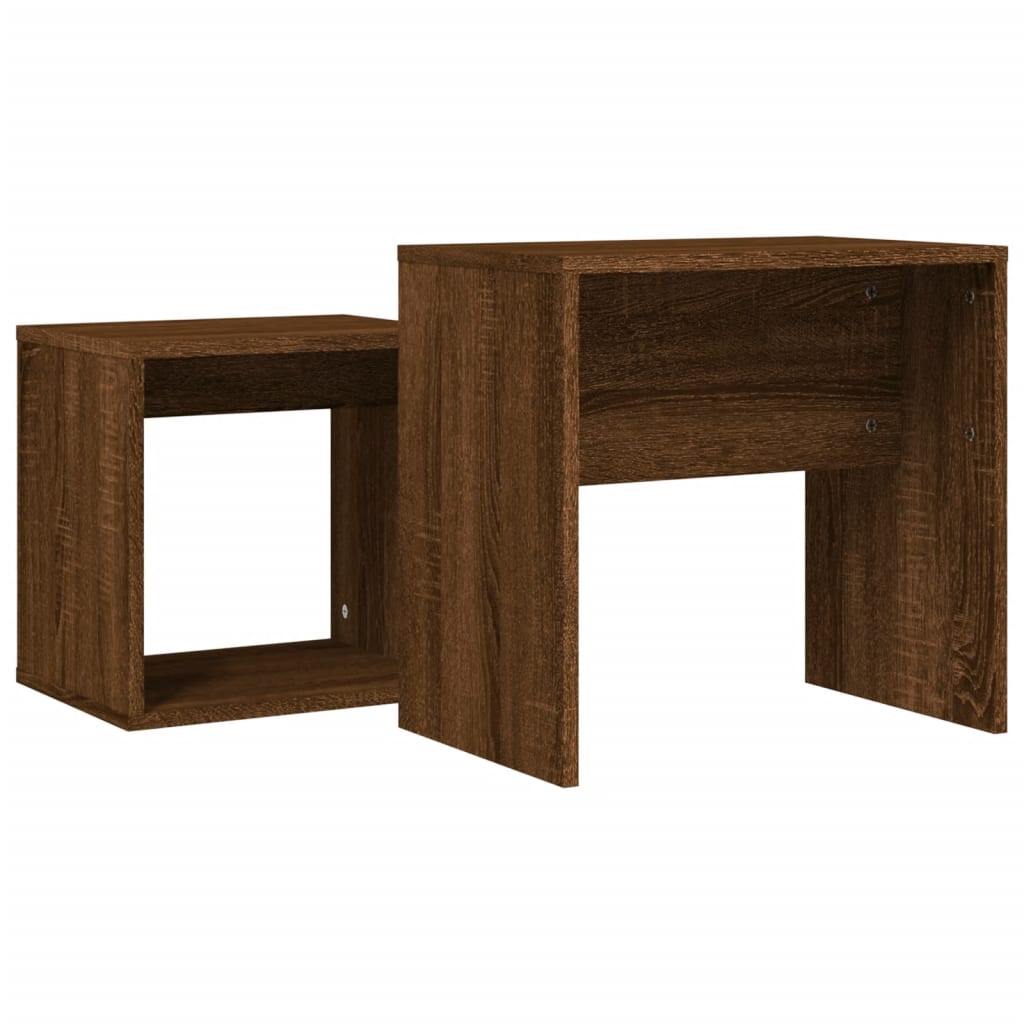 Tables basses gigognes 2 pcs chêne marron bois d'ingénierie - XIOS