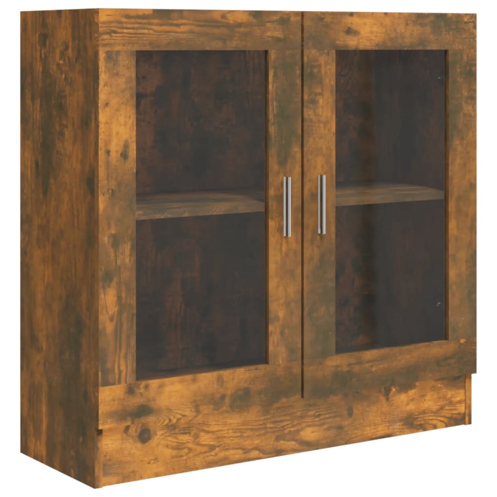 Armoire à vitrine Chêne fumé 82,5x30,5x80 cm Bois d'ingénierie - XIOS