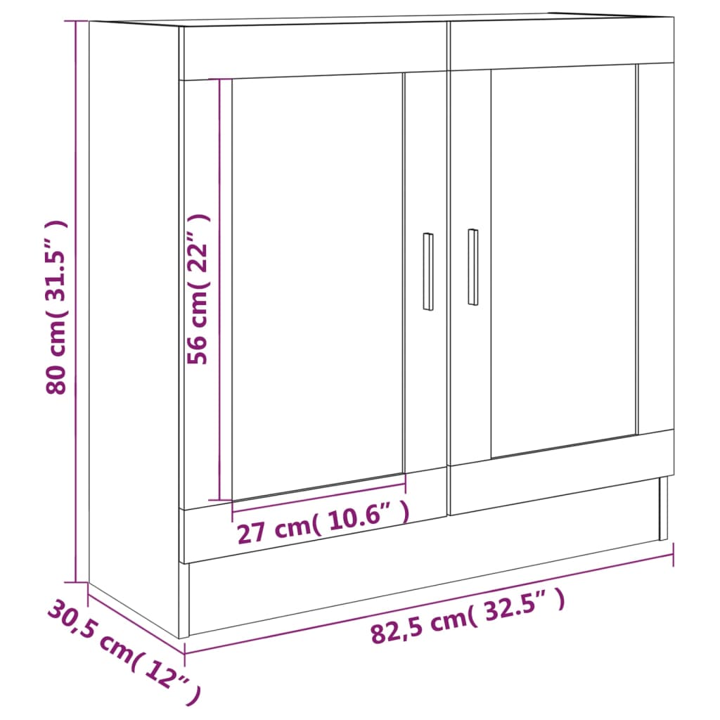 Armoire à vitrine Chêne fumé 82,5x30,5x80 cm Bois d'ingénierie - XIOS
