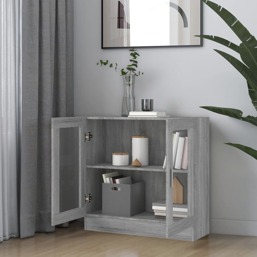 Armoire à vitrine Sonoma gris 82,5x30,5x80 cm Bois d'ingénierie - XIOS