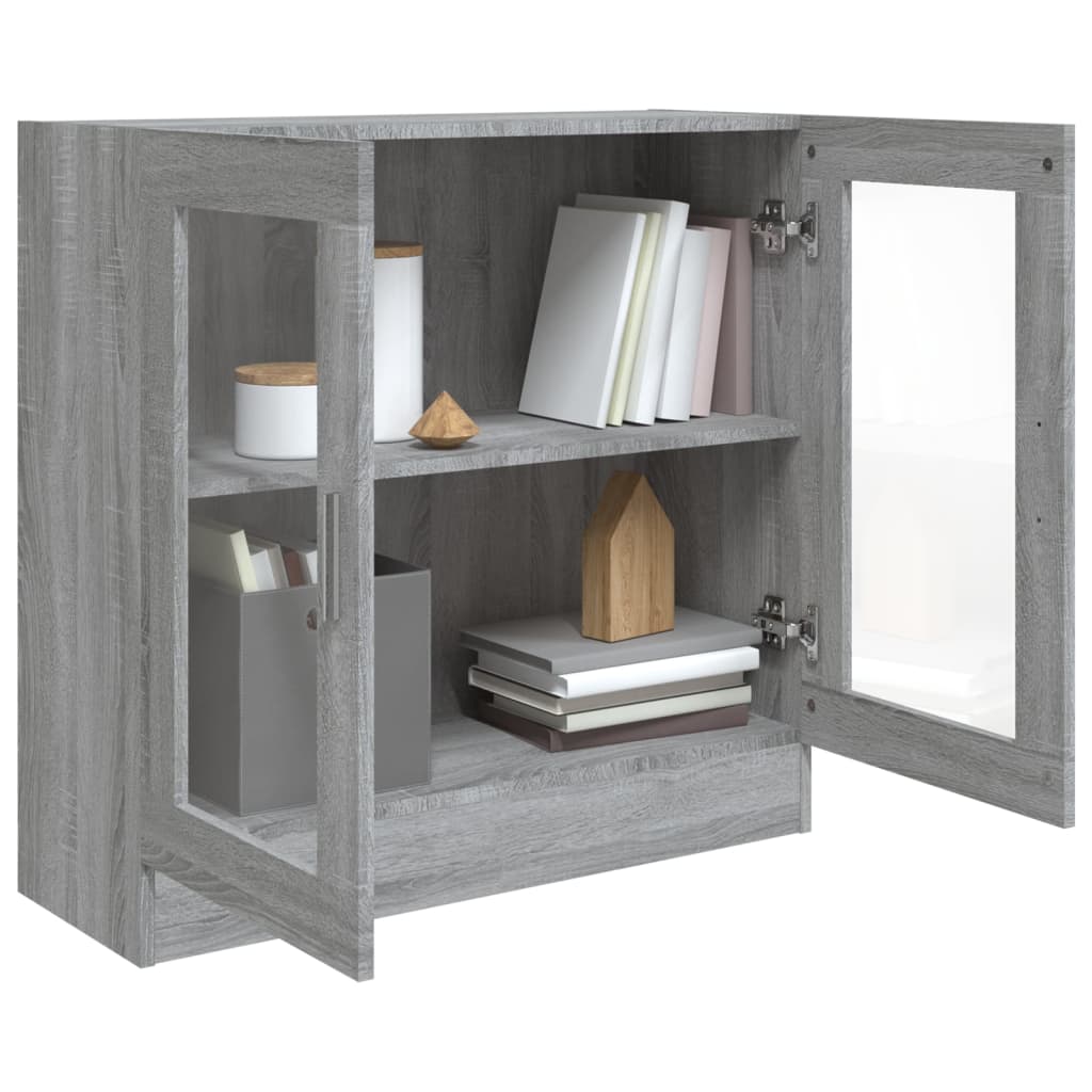 Armoire à vitrine Sonoma gris 82,5x30,5x80 cm Bois d'ingénierie - XIOS