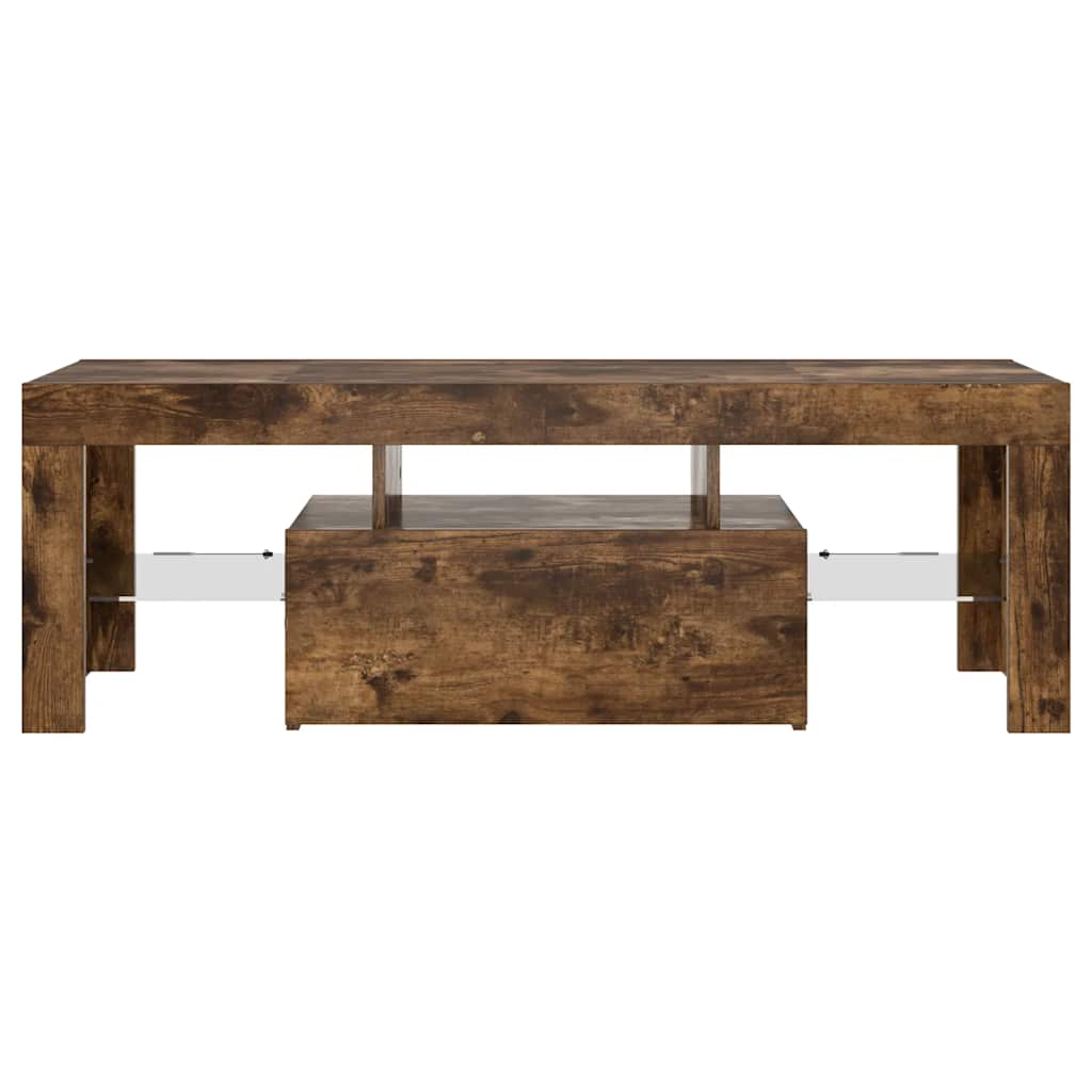 Meuble TV avec lumières LED chêne fumé 120x35x40 cm - XIOS