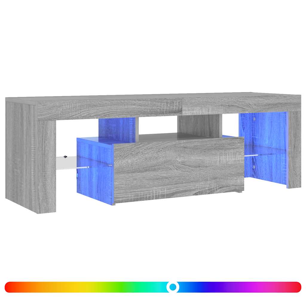 Meuble TV avec lumières LED sonoma gris 120x35x40 cm - XIOS