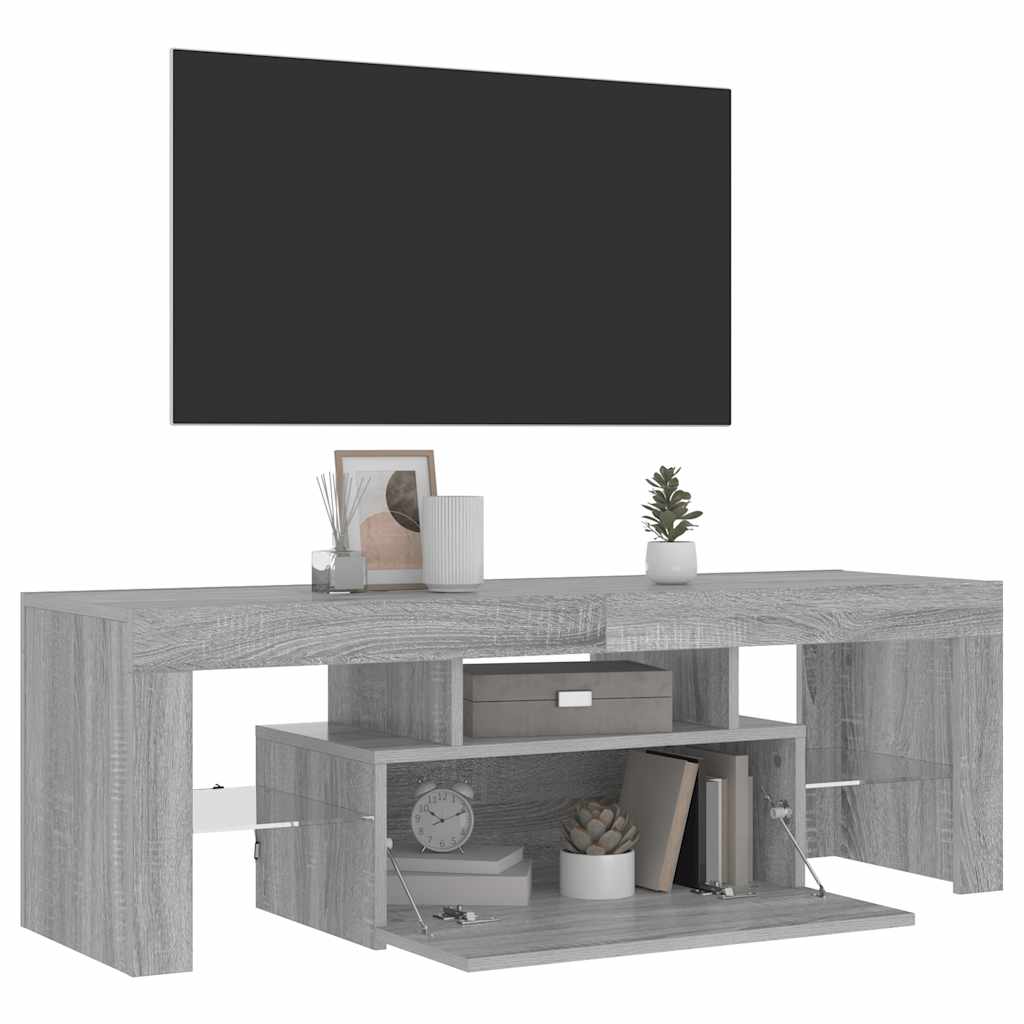 Meuble TV avec lumières LED sonoma gris 120x35x40 cm - XIOS