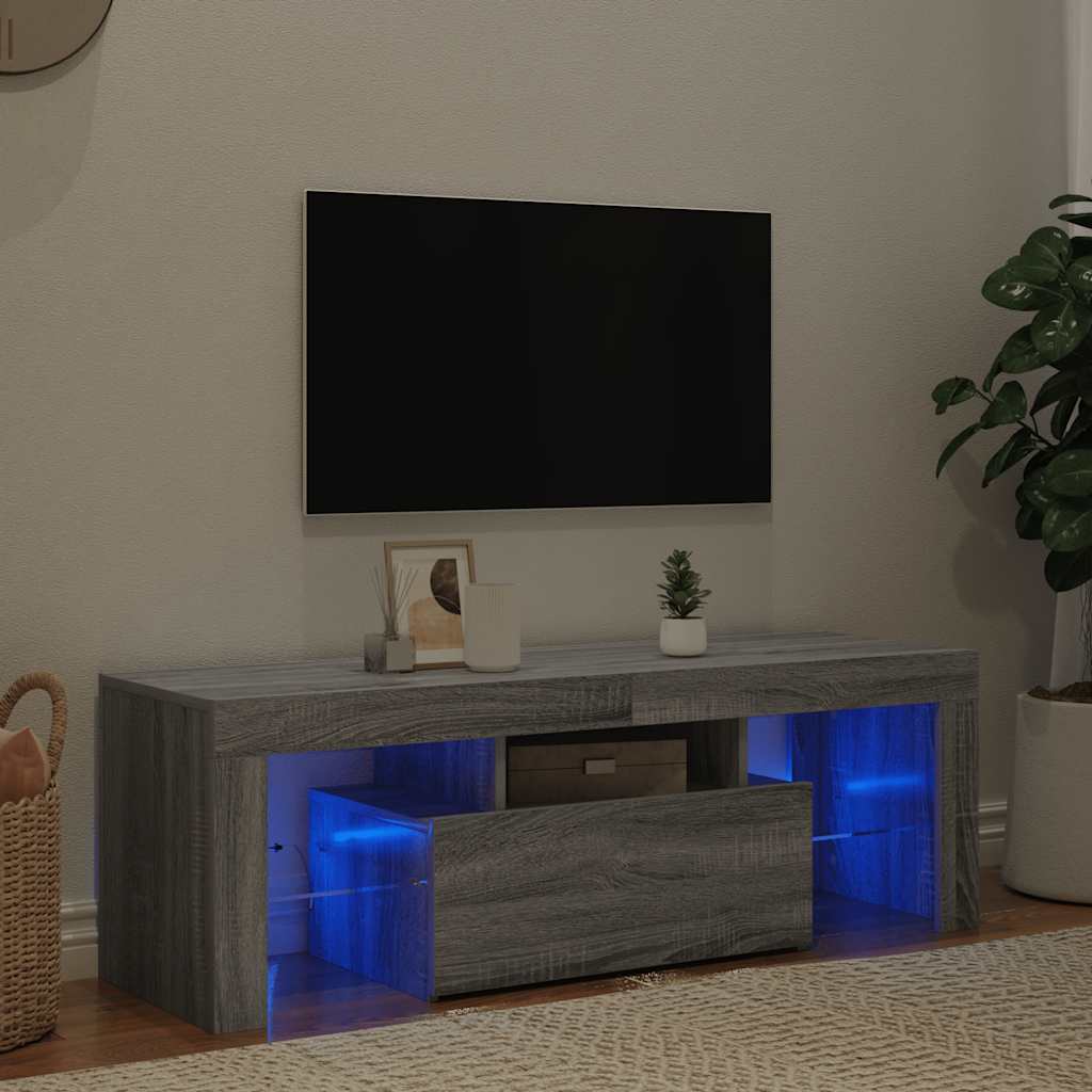Meuble TV avec lumières LED sonoma gris 120x35x40 cm - XIOS