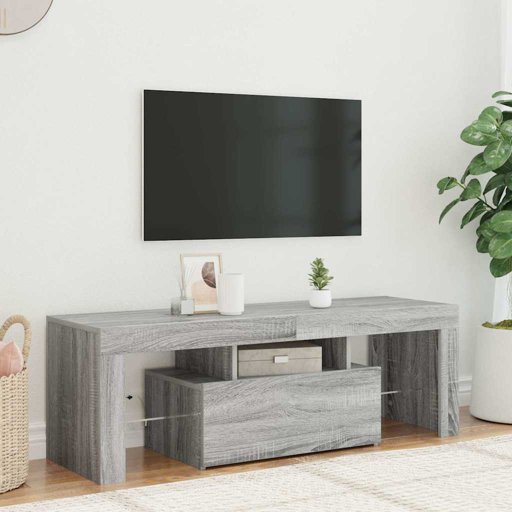 Meuble TV avec lumières LED sonoma gris 120x35x40 cm - XIOS
