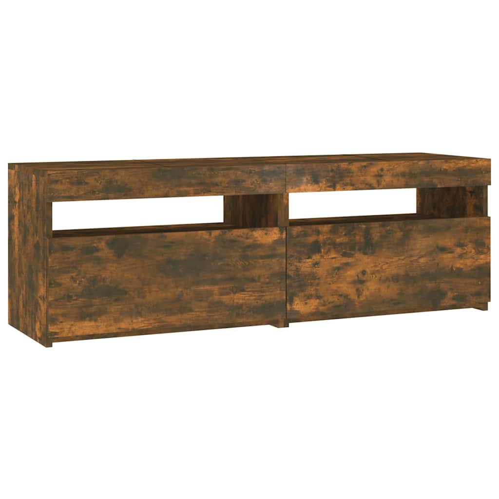 Meuble TV avec lumières LED chêne fumé 120x35x40 cm - XIOS