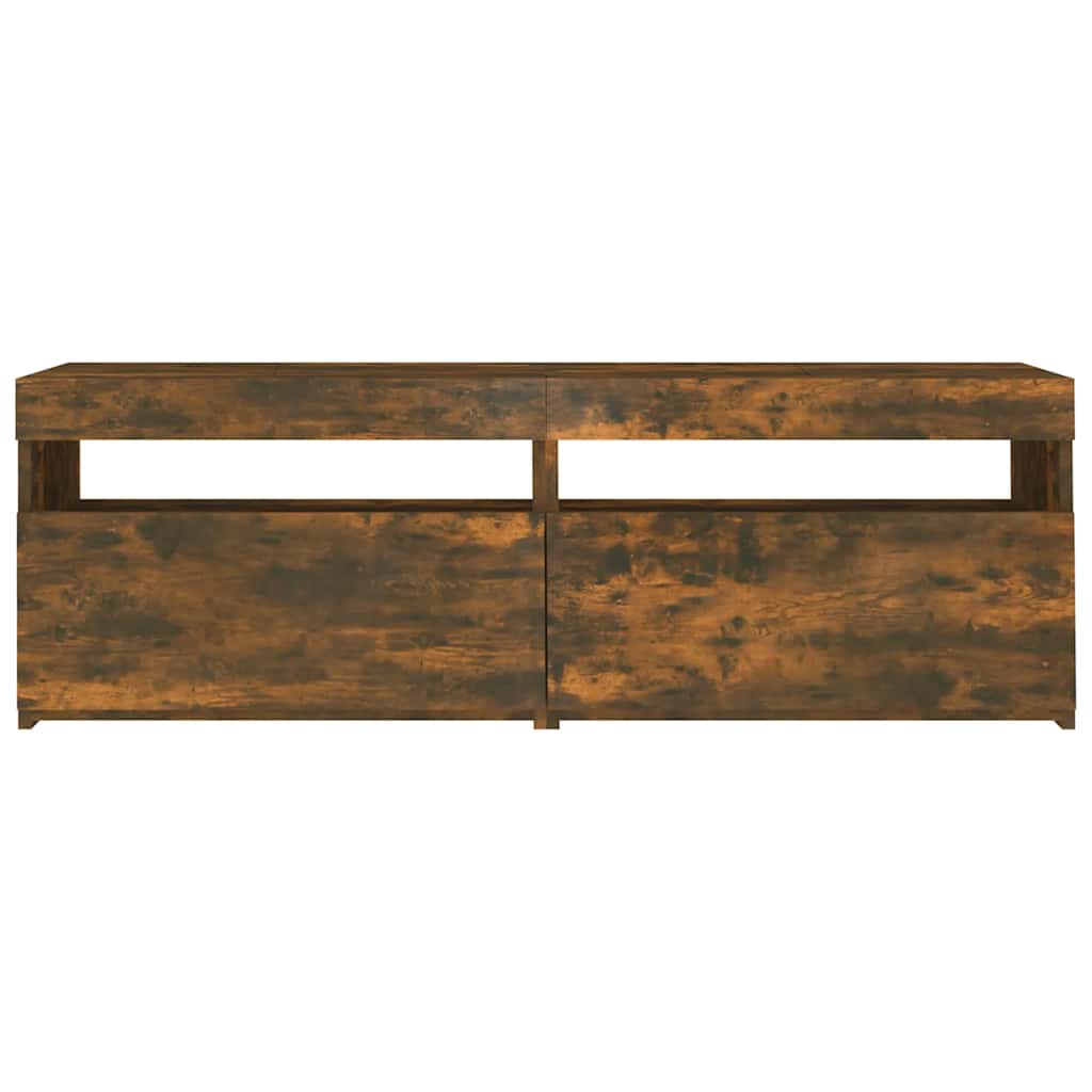Meuble TV avec lumières LED chêne fumé 120x35x40 cm - XIOS