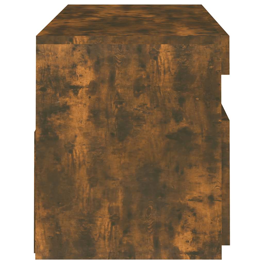 Meuble TV avec lumières LED chêne fumé 120x35x40 cm - XIOS