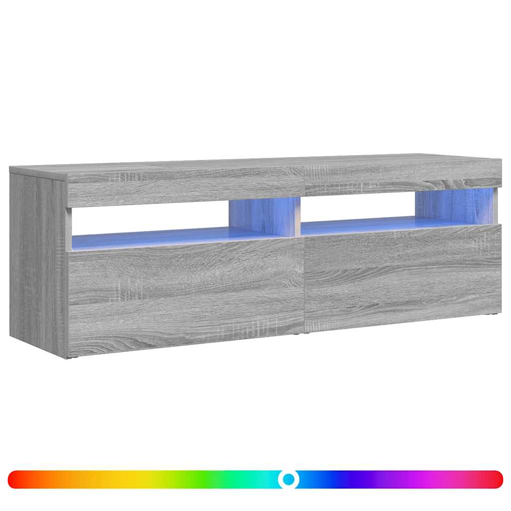 Meuble TV avec lumières LED sonoma gris 120x35x40 cm - XIOS