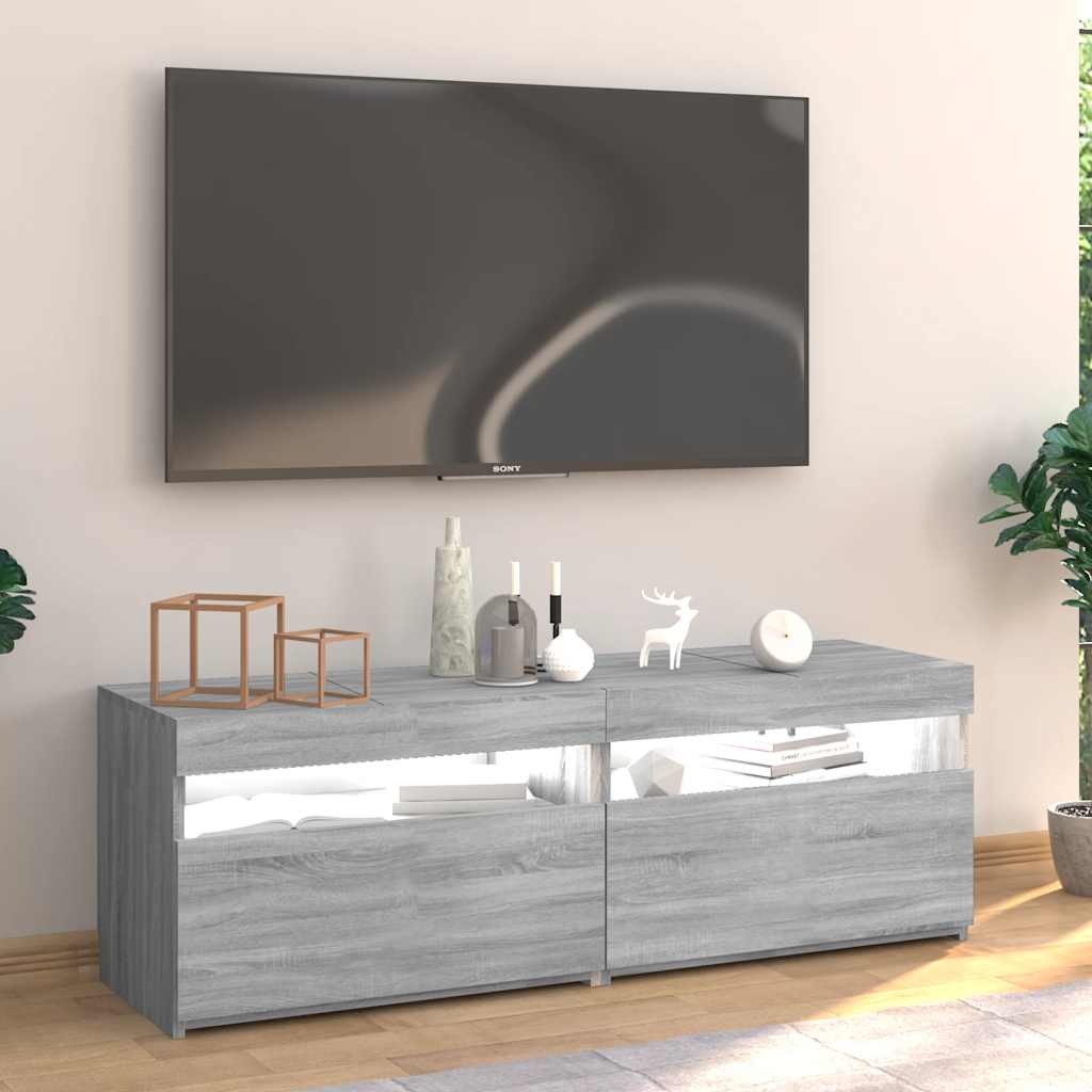 Meuble TV avec lumières LED sonoma gris 120x35x40 cm - XIOS