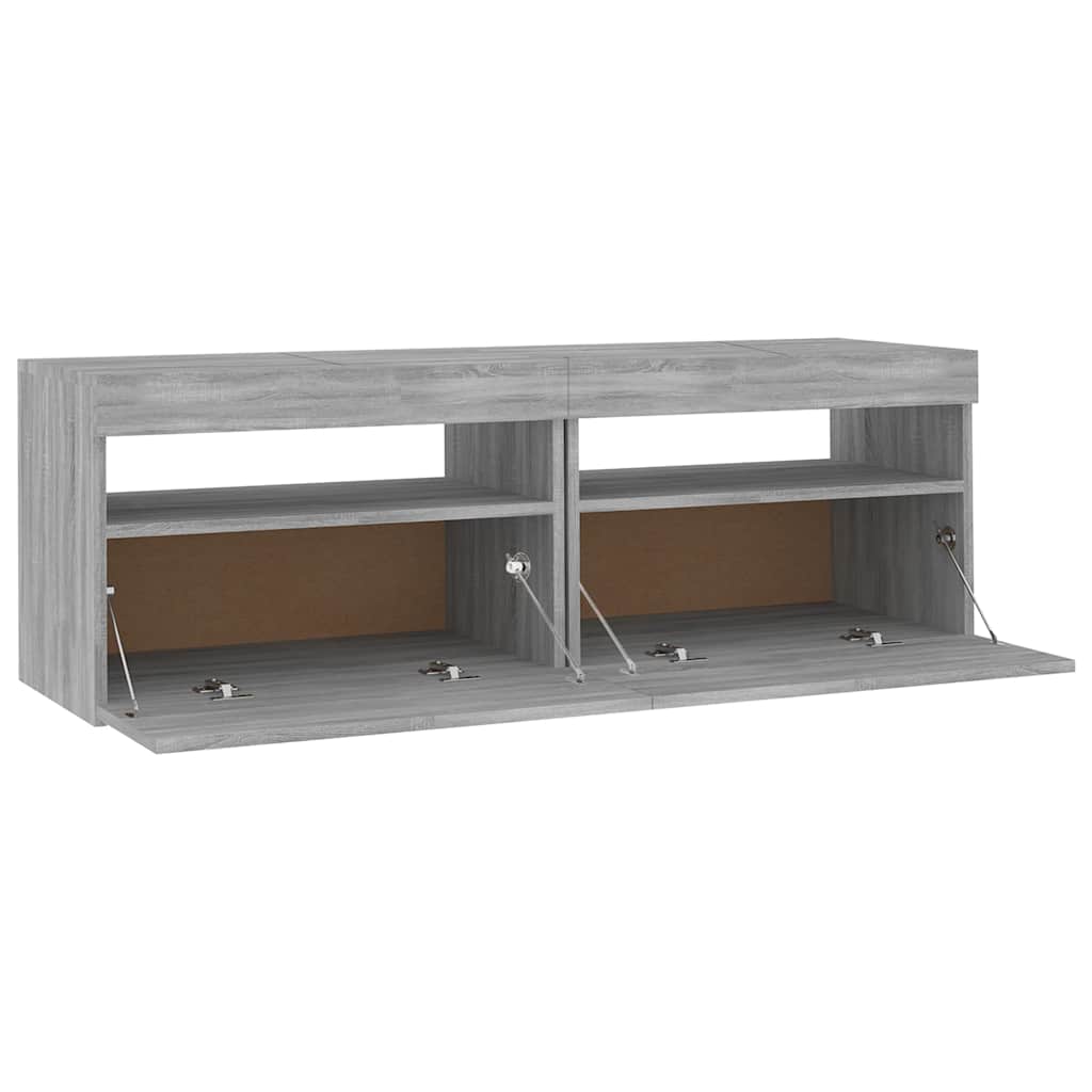 Meuble TV avec lumières LED sonoma gris 120x35x40 cm - XIOS