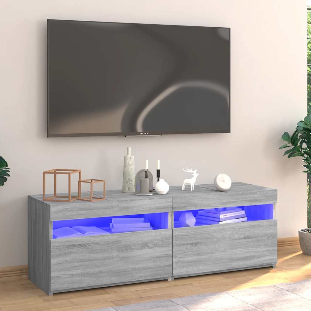 Meuble TV avec lumières LED sonoma gris 120x35x40 cm - XIOS