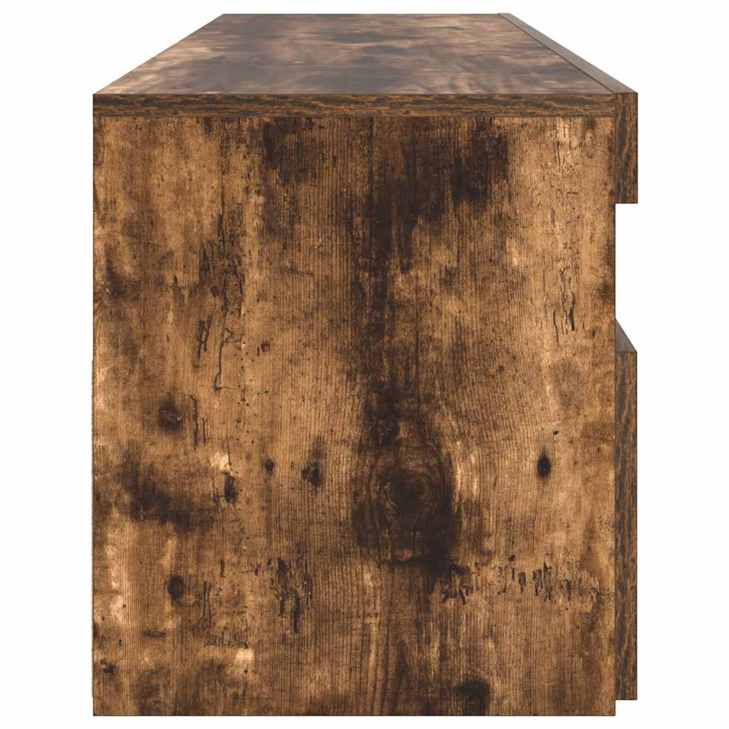 Meuble TV avec lumières LED Chêne fumé 90x35x40 cm - XIOS