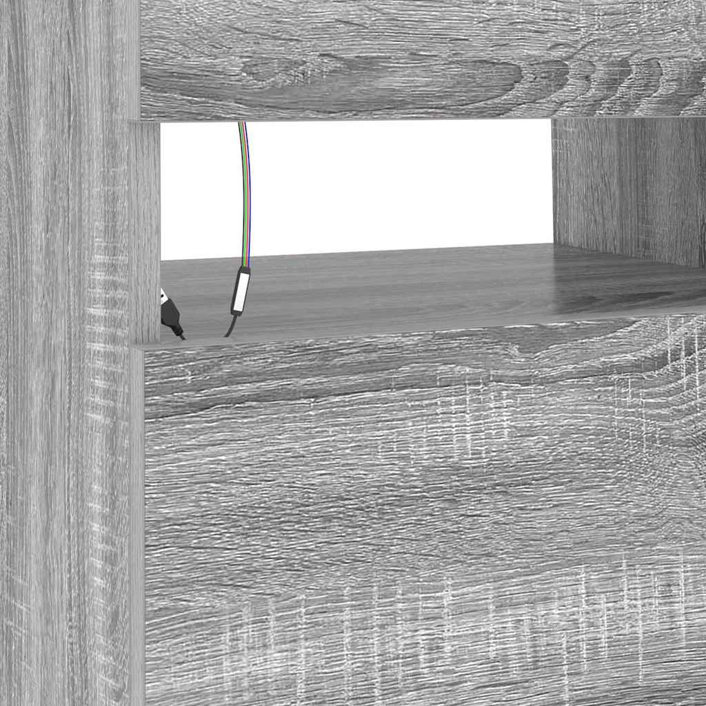 Meuble TV avec lumières LED Sonoma gris 90x35x40 cm - XIOS