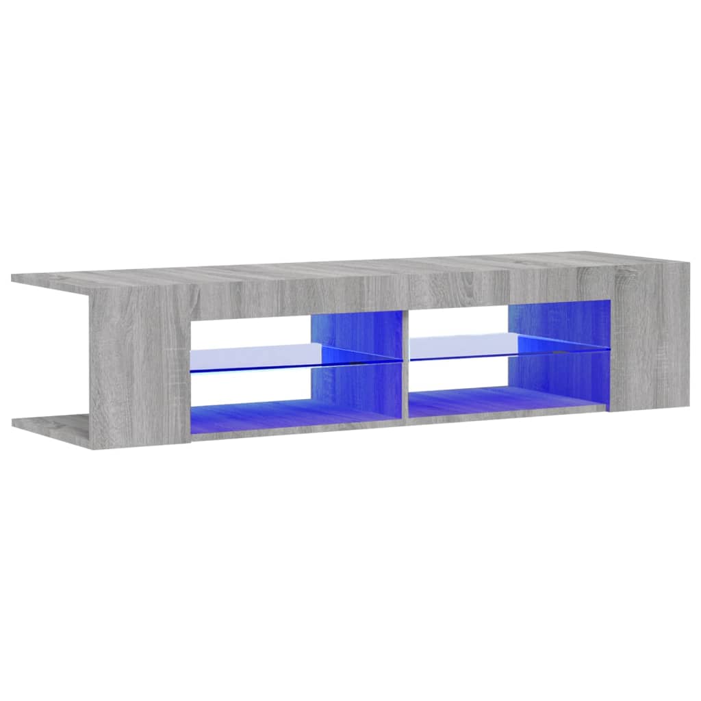 Meuble TV avec lumières LED sonoma gris 135x39x30 cm - XIOS