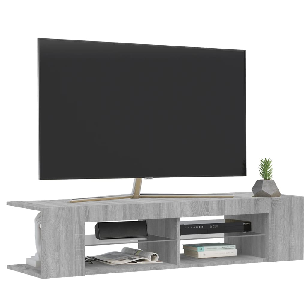 Meuble TV avec lumières LED sonoma gris 135x39x30 cm - XIOS