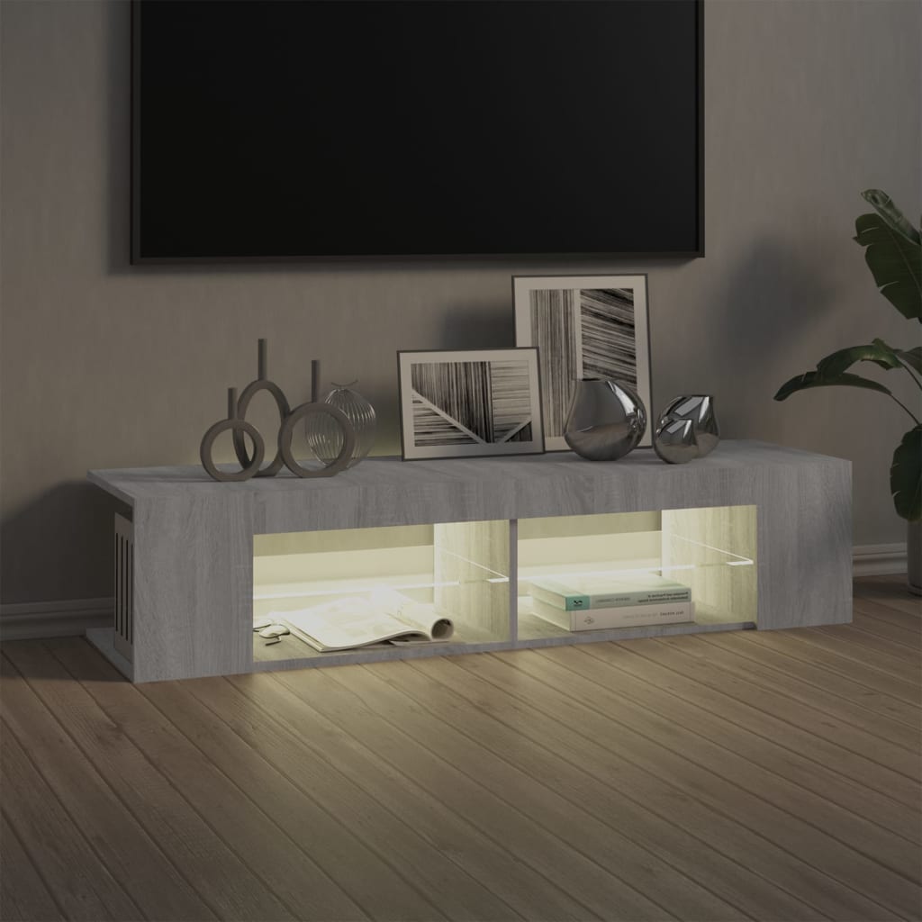 Meuble TV avec lumières LED sonoma gris 135x39x30 cm - XIOS